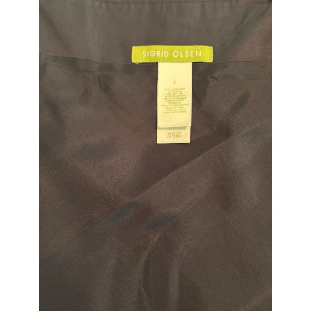 Sigrid Olsen Charcoal Pleated A Line Skirt Flared Cotton Silk Sz 8 Classic Chic - Picture 10 of 13